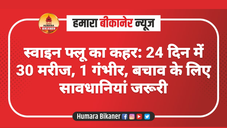 स्वाइन फ्लू का कहर: 24 दिन में 30 मरीज, 1 गंभीर, बचाव के लिए सावधानियां जरूरी