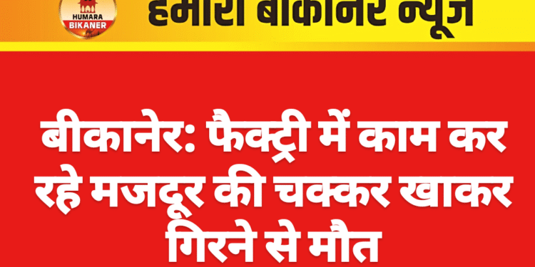 बीकानेर: फैक्ट्री में काम कर रहे मजदूर की चक्कर खाकर गिरने से मौत