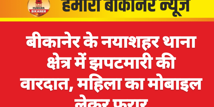 बीकानेर  के नयाशहर थाना क्षेत्र में झपटमारी की वारदात, महिला का मोबाइल लेकर फरार