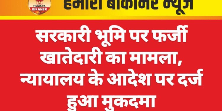 सरकारी भूमि पर फर्जी खातेदारी का मामला, न्यायालय के आदेश पर दर्ज हुआ मुकदमा