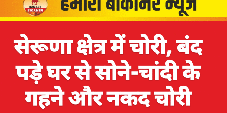 सेरूणा क्षेत्र में चोरी, बंद पड़े घर से सोने-चांदी के गहने और नकद चोरी