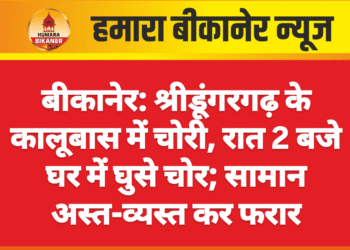 बीकानेर: श्रीडूंगरगढ़ के कालूबास में चोरी, रात 2 बजे घर में घुसे चोर; सामान अस्त-व्यस्त कर फरार