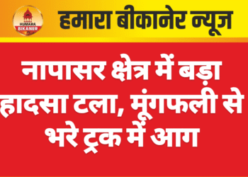 नापासर क्षेत्र में बड़ा हादसा टला, मूंगफली से भरे ट्रक में आग