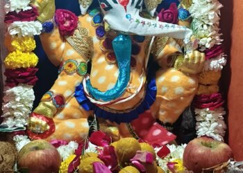 माघ चतुर्थी पर श्री पुष्टिकर गायत्री मंदिर में भालचंद्र गणेश जी का विशेष श्रृंगार, सहस्त्रार्चन पूजन व हवन संपन्न