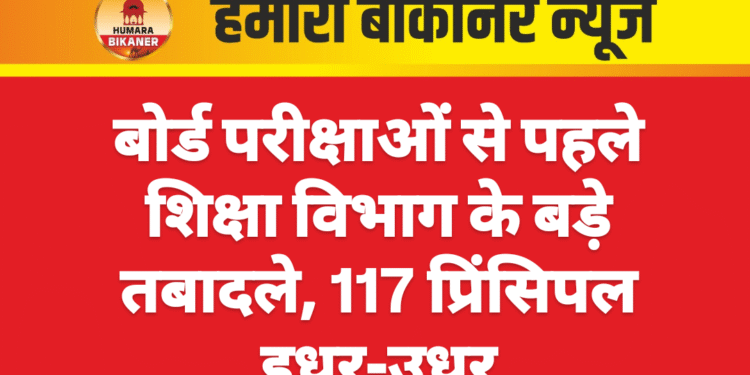 बोर्ड परीक्षाओं से पहले शिक्षा विभाग के बड़े तबादले, 117 प्रिंसिपल इधर-उधर