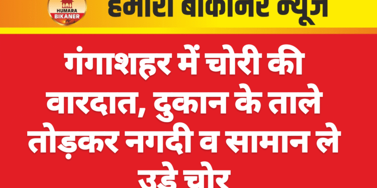 गंगाशहर में चोरी की वारदात, दुकान के ताले तोड़कर नगदी व सामान ले उड़े चोर