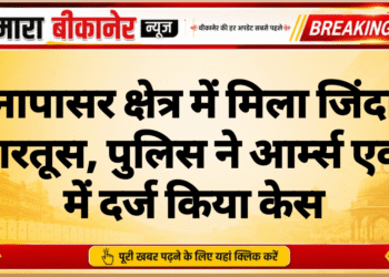 नापासर क्षेत्र में मिला जिंदा कारतूस, पुलिस ने आर्म्स एक्ट में दर्ज किया केस