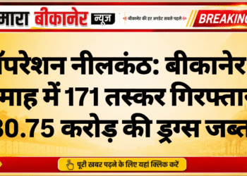 ऑपरेशन नीलकंठ: बीकानेर में 3 माह में 171 तस्कर गिरफ्तार, 30.75 करोड़ की ड्रग्स जब्त