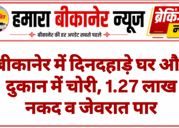 बीकानेर में दिनदहाड़े घर और दुकान में चोरी, 1.27 लाख नकद व जेवरात पार