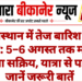 राजस्थान में तेज बारिश का अलर्ट: 5–6 अगस्त तक मौसम रहेगा सक्रिय, यात्रा से पहले जानें जरूरी बातें