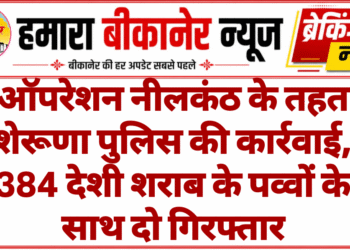ऑपरेशन नीलकंठ के तहत शेरूणा पुलिस की कार्रवाई, 384 देशी शराब के पव्वों के साथ दो गिरफ्तार