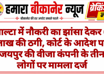 माल्टा में नौकरी का झांसा देकर 6 लाख की ठगी, कोर्ट के आदेश पर जयपुर की वीजा कंपनी के तीन लोगों पर मामला दर्ज