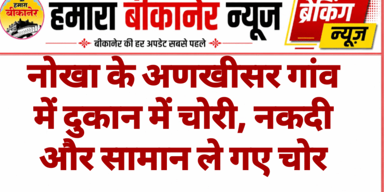 नोखा के अणखीसर गांव में दुकान में चोरी, नकदी और सामान ले गए चोर