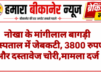 नोखा के मांगीलाल बागड़ी अस्पताल में जेबकटी, 3800 रुपए और दस्तावेज चोरी,मामला दर्ज
