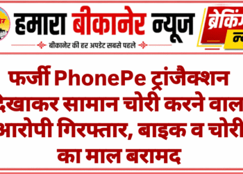 फर्जी PhonePe ट्रांजैक्शन दिखाकर सामान चोरी करने वाला आरोपी गिरफ्तार, बाइक व चोरी का माल बरामद