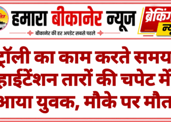 ट्रॉली का काम करते समय हाईटेंशन तारों की चपेट में आया युवक, मौके पर मौत