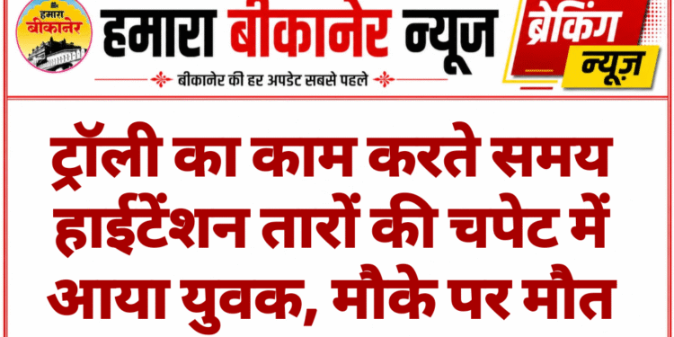 ट्रॉली का काम करते समय हाईटेंशन तारों की चपेट में आया युवक, मौके पर मौत