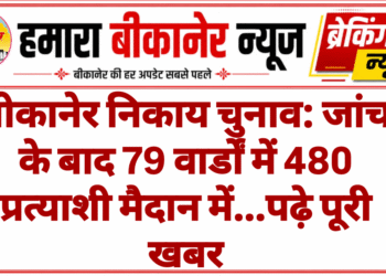 बीकानेर निकाय चुनाव: जांच के बाद 79 वार्डों में 480 प्रत्याशी मैदान में…पढ़े पूरी खबर