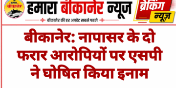 बीकानेर: नापासर के दो फरार आरोपियों पर एसपी ने घोषित किया इनाम