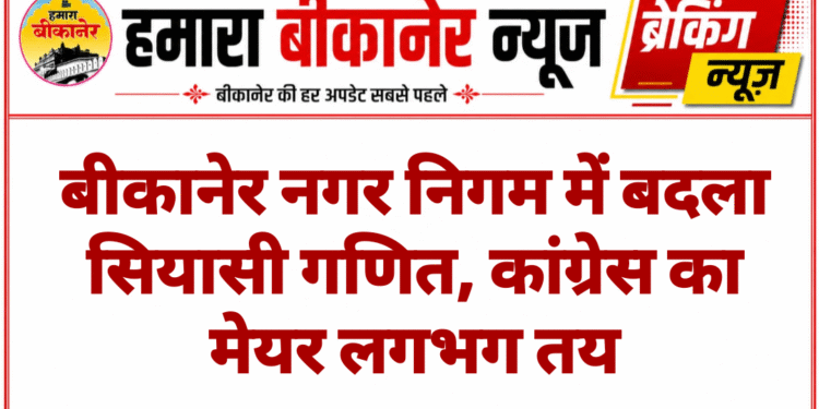 बीकानेर नगर निगम में बदला सियासी गणित, कांग्रेस का मेयर लगभग तय