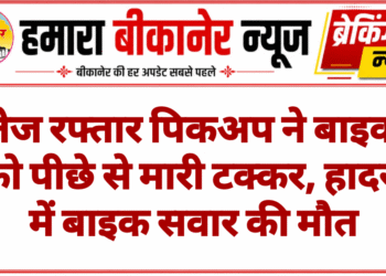 तेज रफ्तार पिकअप ने बाइक को पीछे से मारी टक्कर, हादसे में बाइक सवार की मौत